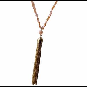 Gold tassel necklace